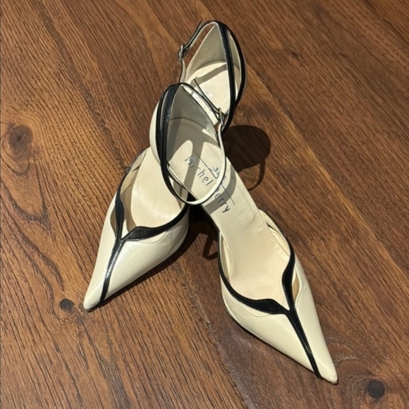 Michel Perry Black and Cream Heels